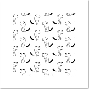 Cute dog illustration pattern Posters and Art